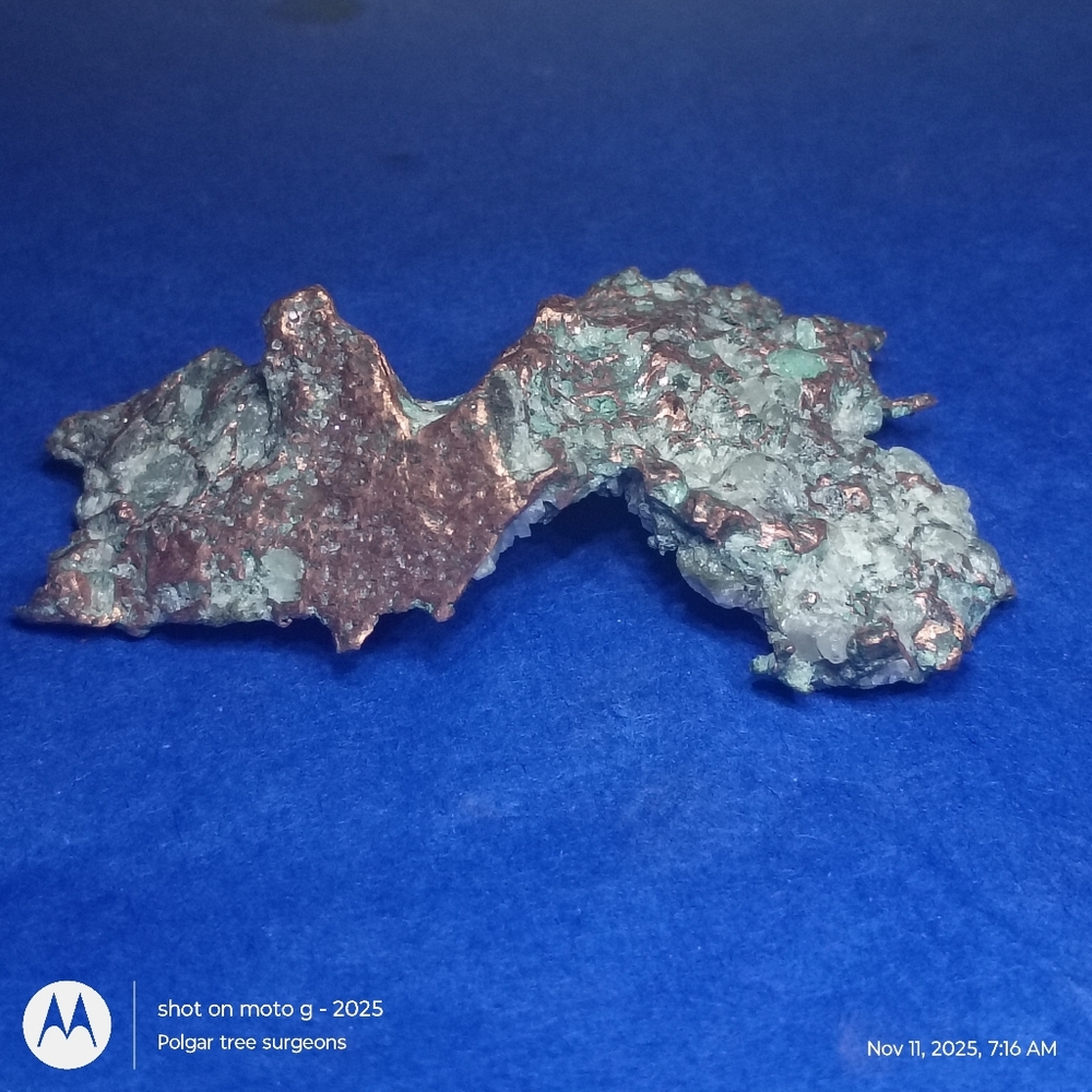 Upper Peninsula Michigan Native Copper Quartz Crystal Specimen Ultra Fine